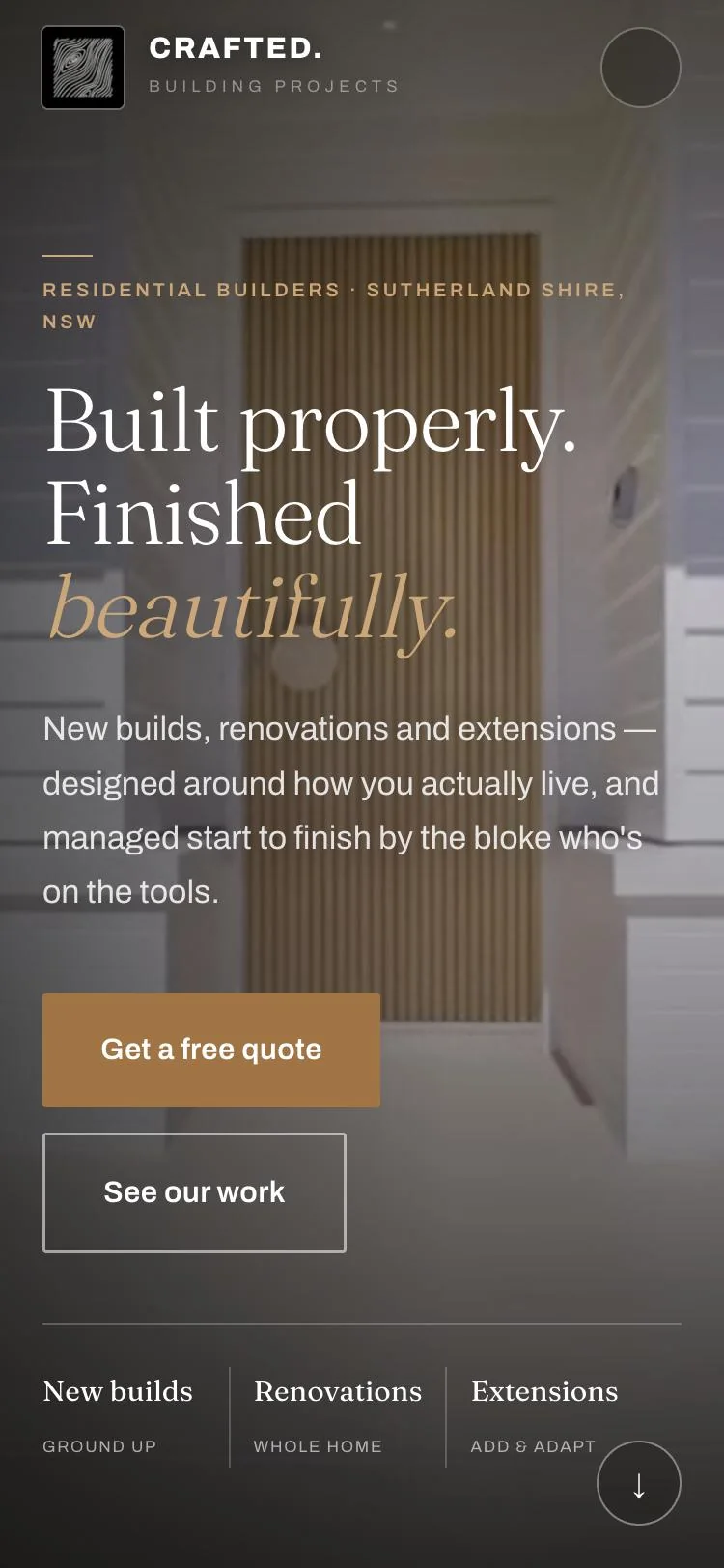 Crafted Building Projects on a phone