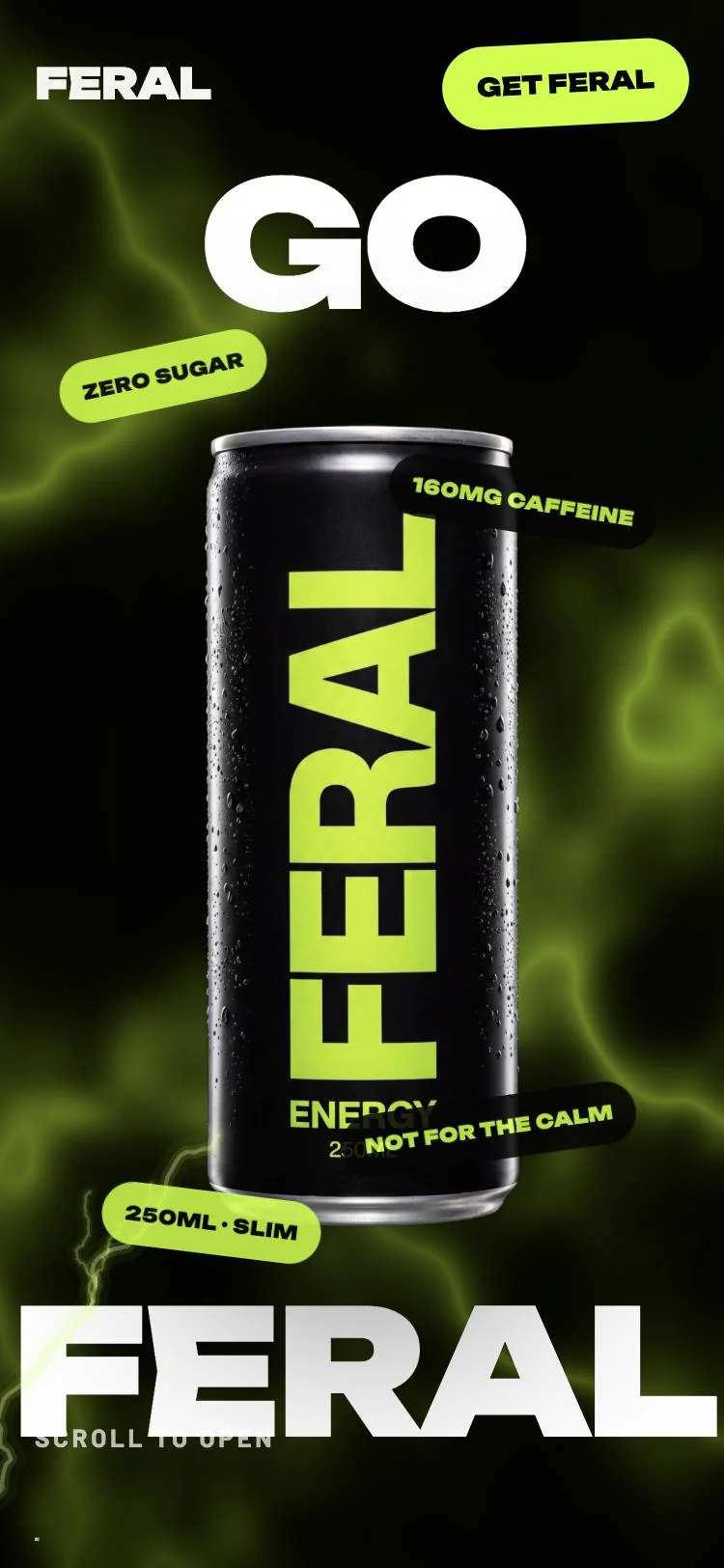 FERAL — concept site on a phone