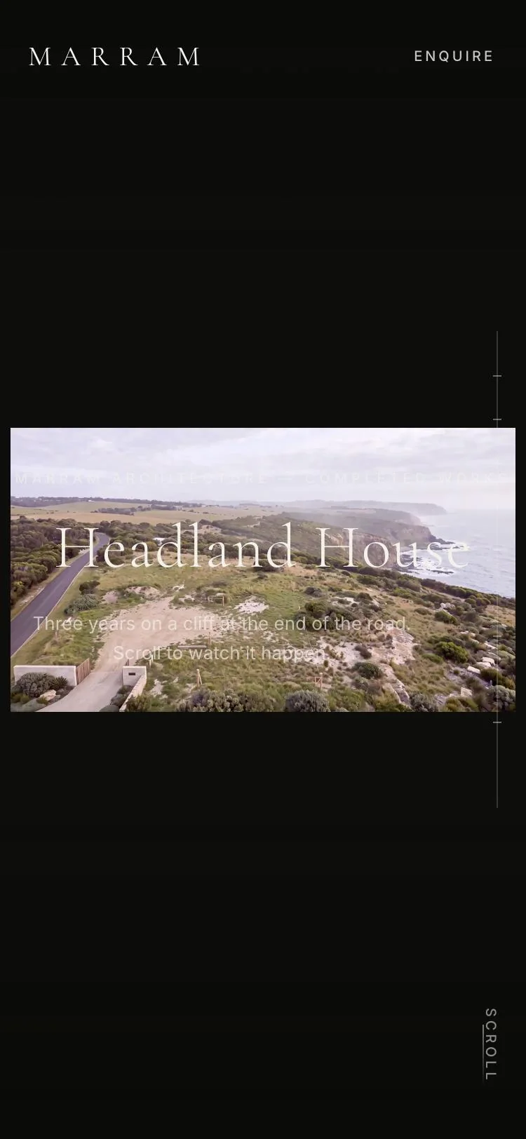 Headland House — concept site on a phone